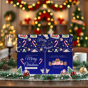 ¡Feliz Navidad, HO!HO! Invitación azul personaliza