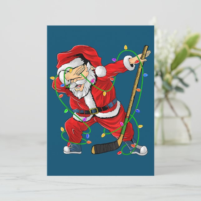 Feliz Navidad Hockey sobre hielo Dabbing Santa Cla (Anverso de pie)
