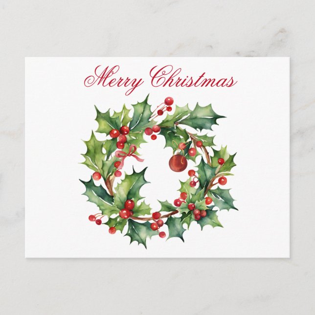 Feliz Navidad Holly Berry Wreath (Anverso)