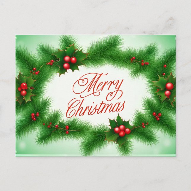 Feliz Navidad Holly Berry Wreath (Anverso)