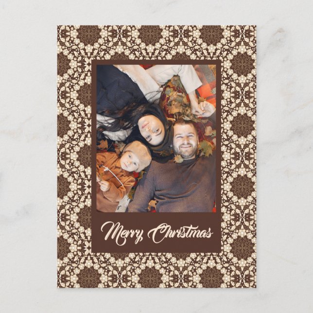 Feliz Navidad Holly | Crema y marrón vintage | (Anverso)