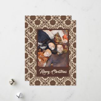 Feliz Navidad Holly | Vintage Crema y Marrón |