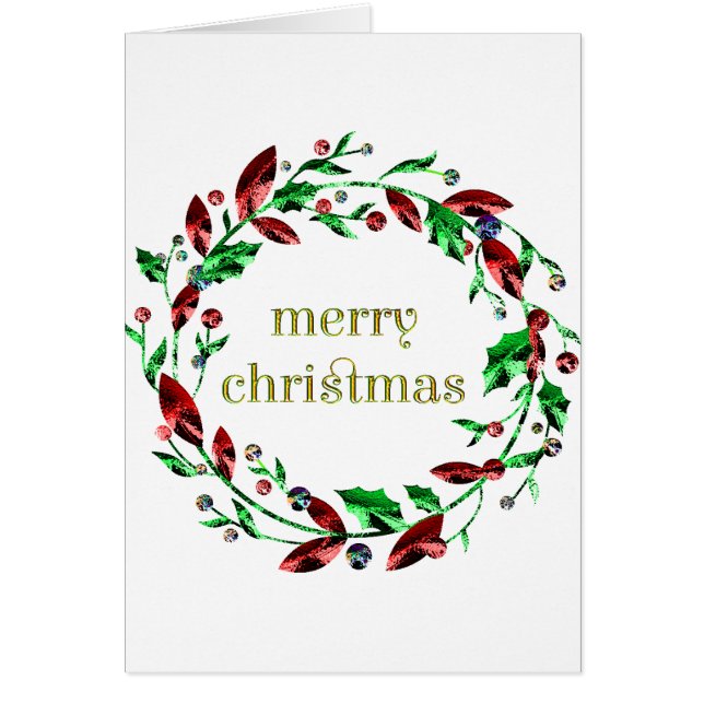 Feliz Navidad Holly Wreath (Frente)
