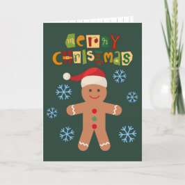 Feliz Navidad Hombre de Jengibre Lindo Tarjeta de 
