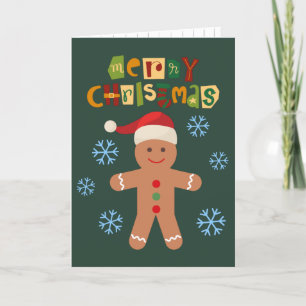 Feliz Navidad Hombre de Jengibre Lindo Tarjeta de