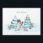 ¡Feliz Navidad! Hombre de nieve con gato y cachorr<br><div class="desc">¡Feliz Navidad! Snowman con Cat and Puppy - pequeño Perro ~~~ dibujo a lápiz de color de Krisi ArtKSZP ~~~ Categoría de tienda >>> Feliz Navidad para niños >>> Snowman con gato y pipa</div>
