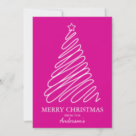 Feliz Navidad Hot Pink White Scribble Tree