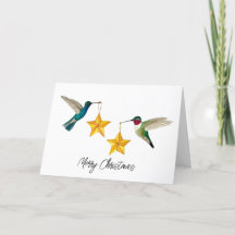 Feliz Navidad Hummingbirds y Stars Holiday Car