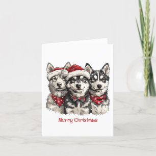 Feliz Navidad Husky Dogs