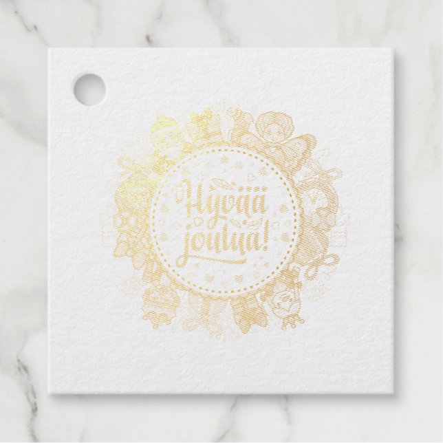 Feliz Navidad Hyvää joulua Etiqueta de regalo finl (Anverso)