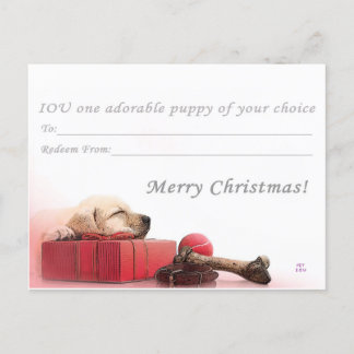 Feliz Navidad I.O.U. un cachorro