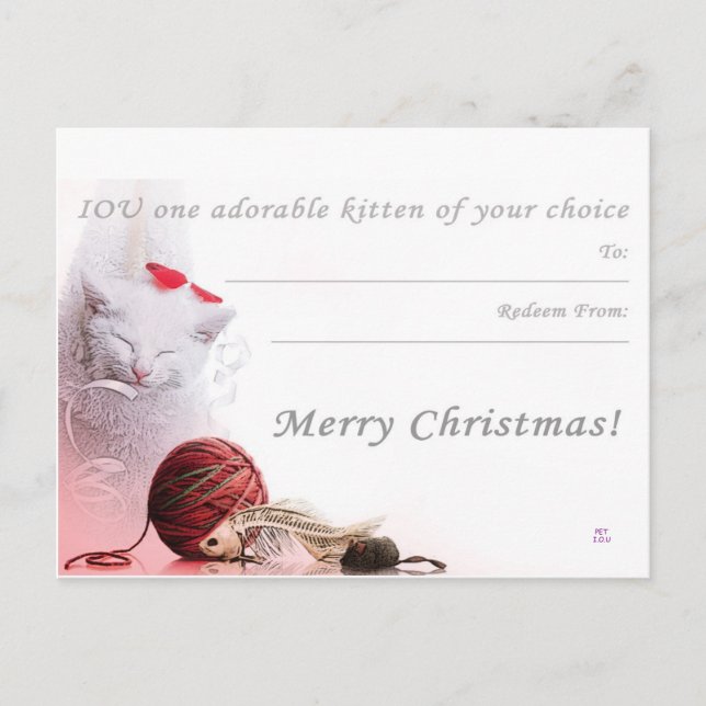 Feliz Navidad I.O.U un gatito (Anverso)