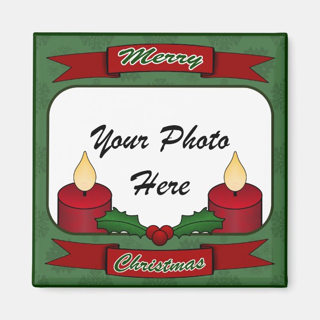 Feliz Navidad! Imán fotográfico personalizado (Frente)