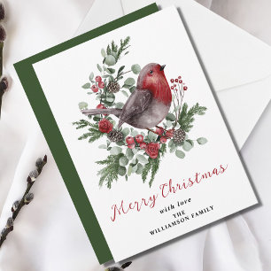 Feliz Navidad Invierno Foliage Red Robin