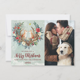 feliz navidad invierno rastas de nieve tarjeta de