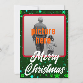 Feliz Navidad Invierno Verde Copos de nieve