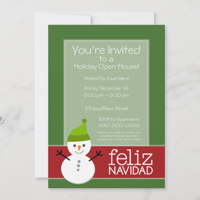 Feliz Navidad - invitación del fiesta (Anverso)
