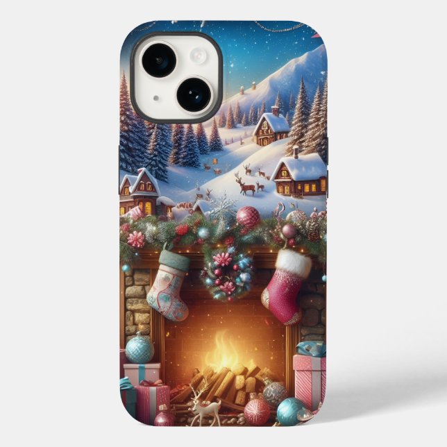 Feliz Navidad iPhone 14 Funda duro (Reverso )