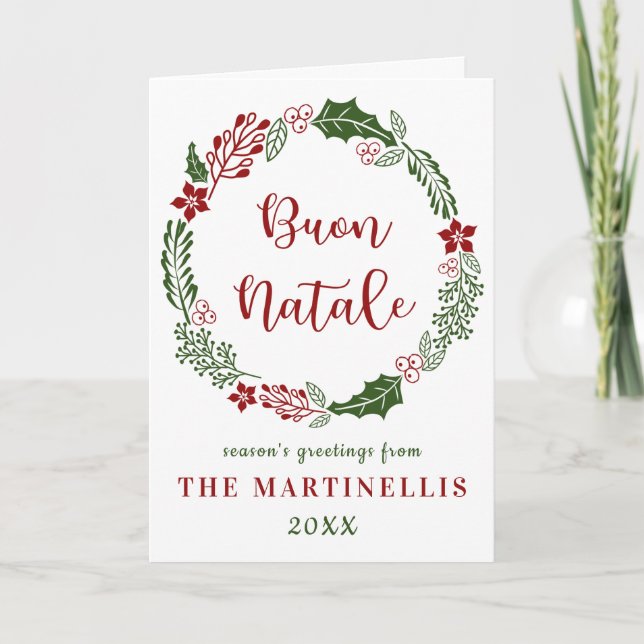 Feliz Navidad italiana, Buon Natale, Personalizado (Anverso)