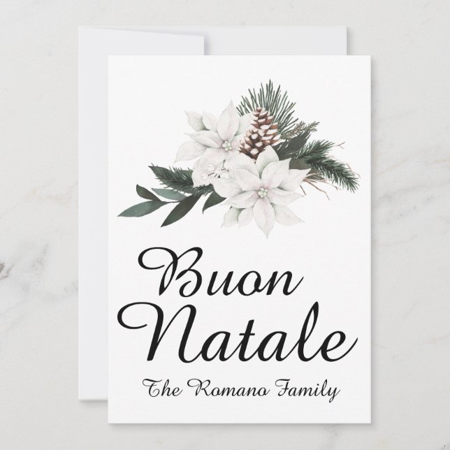 Feliz Navidad Italiano Feliz Navidad Floral (Anverso)
