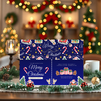 Feliz Navidad, ¡JA! ¡JA! ¡JA! Invitación azul pers