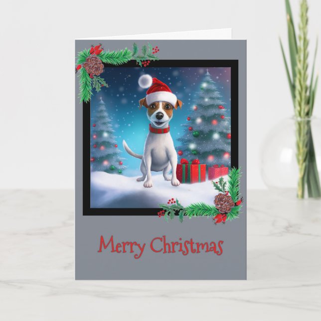 Feliz Navidad Jack Russel Terrier Tarjeta de Salud (Anverso)