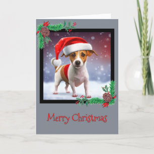 Feliz Navidad Jack Russell Terrier Tarjeta de Salu