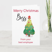 Feliz Navidad Jefe De Empleado Tarjeta Divertida