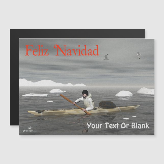 Feliz Navidad - Kayak Inuit (Anverso/Reverso)