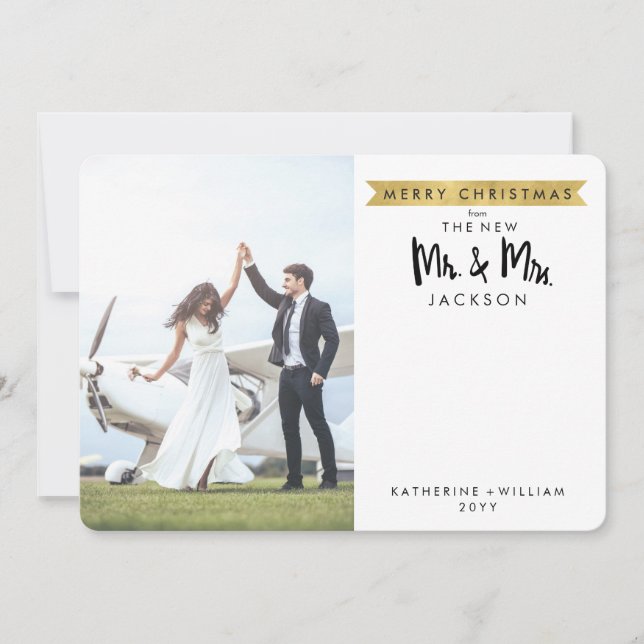 Feliz Navidad | La nueva tarjeta de fotos Mr & Mrs (Anverso)