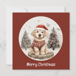 Feliz Navidad Labrador Recuperador Cachorro