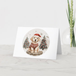 Feliz Navidad Labrador Recuperador Cachorro