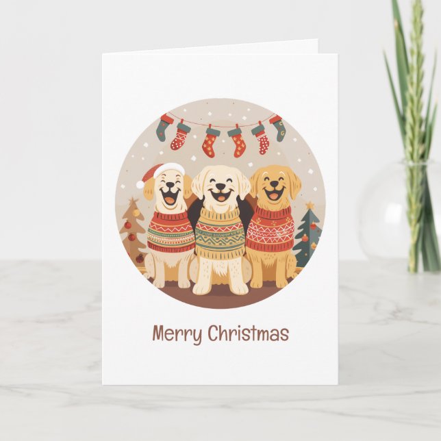 Feliz Navidad Labrador Retriever Perros (Anverso)
