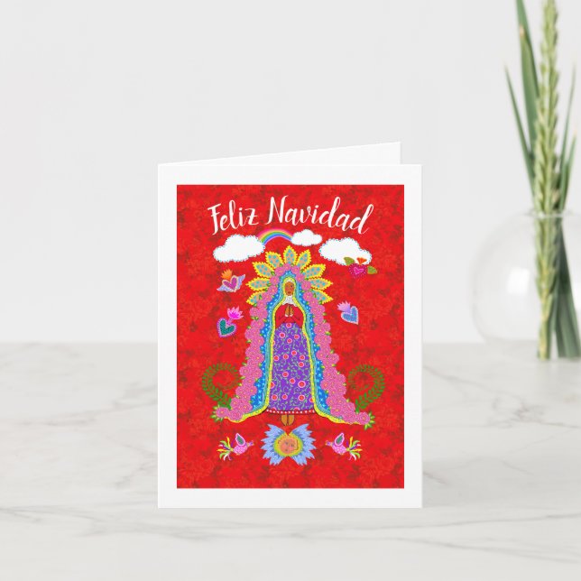Feliz Navidad Lady de Guadalupe tarjeta de notas d (Anverso)