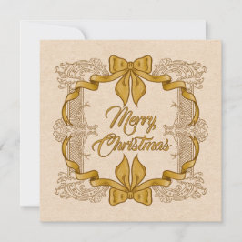 Feliz Navidad Lazo Dorado Vintage