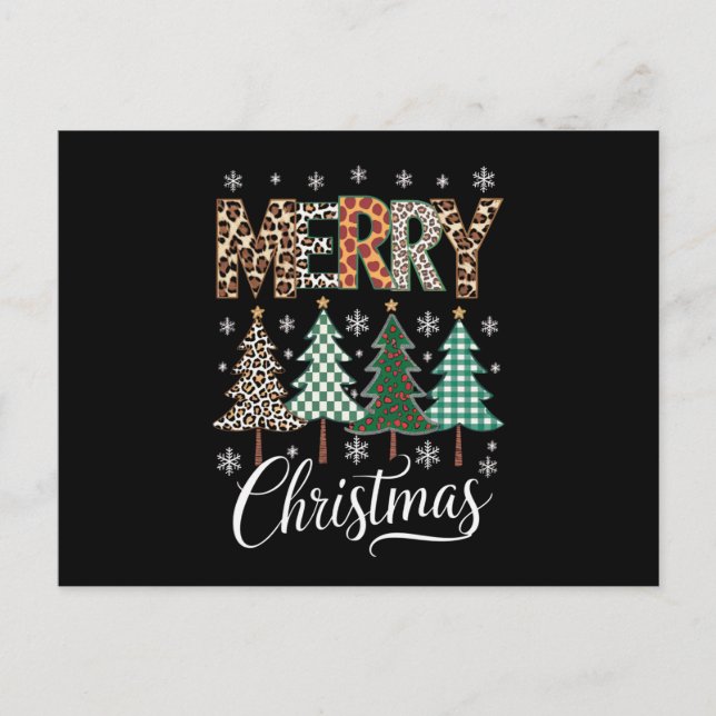 Feliz Navidad Leopardo Vacaciones de Navidad Famil (Anverso)