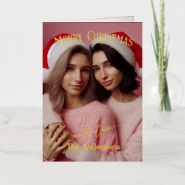 Feliz Navidad Lesbiana Rosa Retro | Foto personali