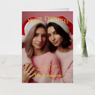 Feliz Navidad Lesbiana Rosa Retro   Foto personali