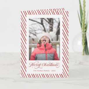 Feliz Navidad Letra Roja Caligrafía Rayas