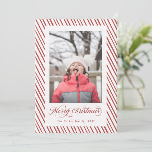 Feliz Navidad Letra Roja Caligrafía Rayas