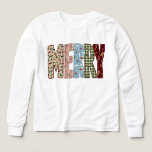 Feliz Navidad Letras de Patchwork Vintage   Invier