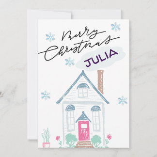 feliz navidad linda rustia tarjeta graciosa