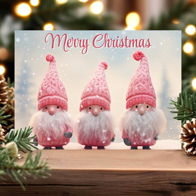 Feliz navidad lindo gnomos rosados (Subido por el creador)