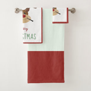 Feliz Navidad lindo reno Mistletorojo verde