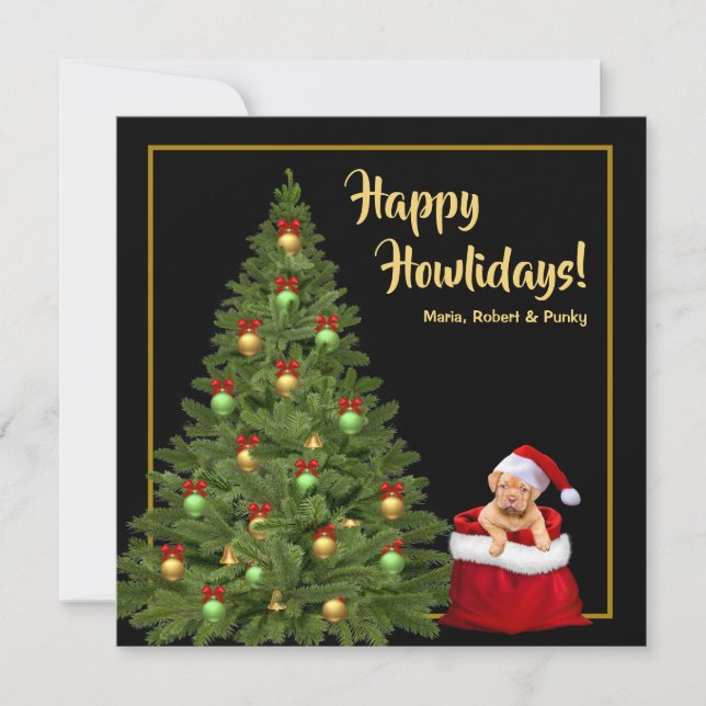 Feliz Navidad lindo Santa Claus Fiesta de Cachorro (Anverso)