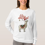 Feliz Navidad llama camiseta<br><div class="desc">Feliz Navidad llama camiseta</div>