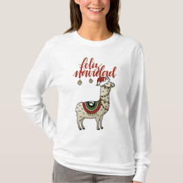 Feliz Navidad llama camiseta