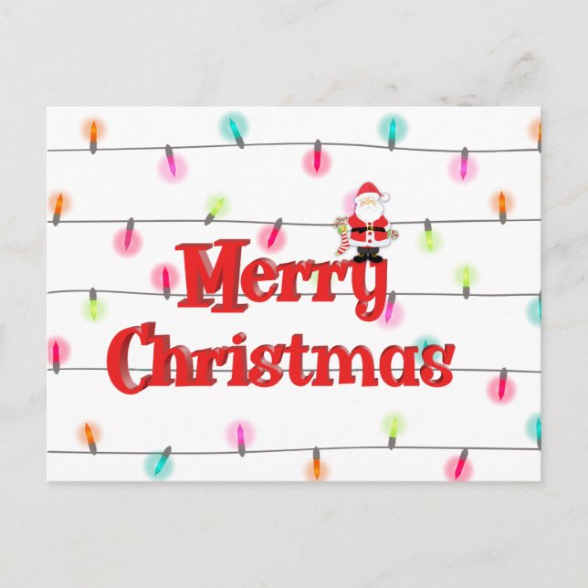 Feliz Navidad Luces navideñas navideñas con Santa (Anverso)