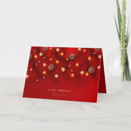 Feliz Navidad Luminosa Luz Pino Cono Rojo Año Nuev