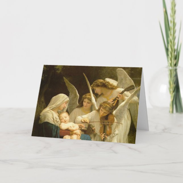 FELIZ NAVIDAD MADONNA Y NIÑO CON Tarjeta ANGELS (Anverso)